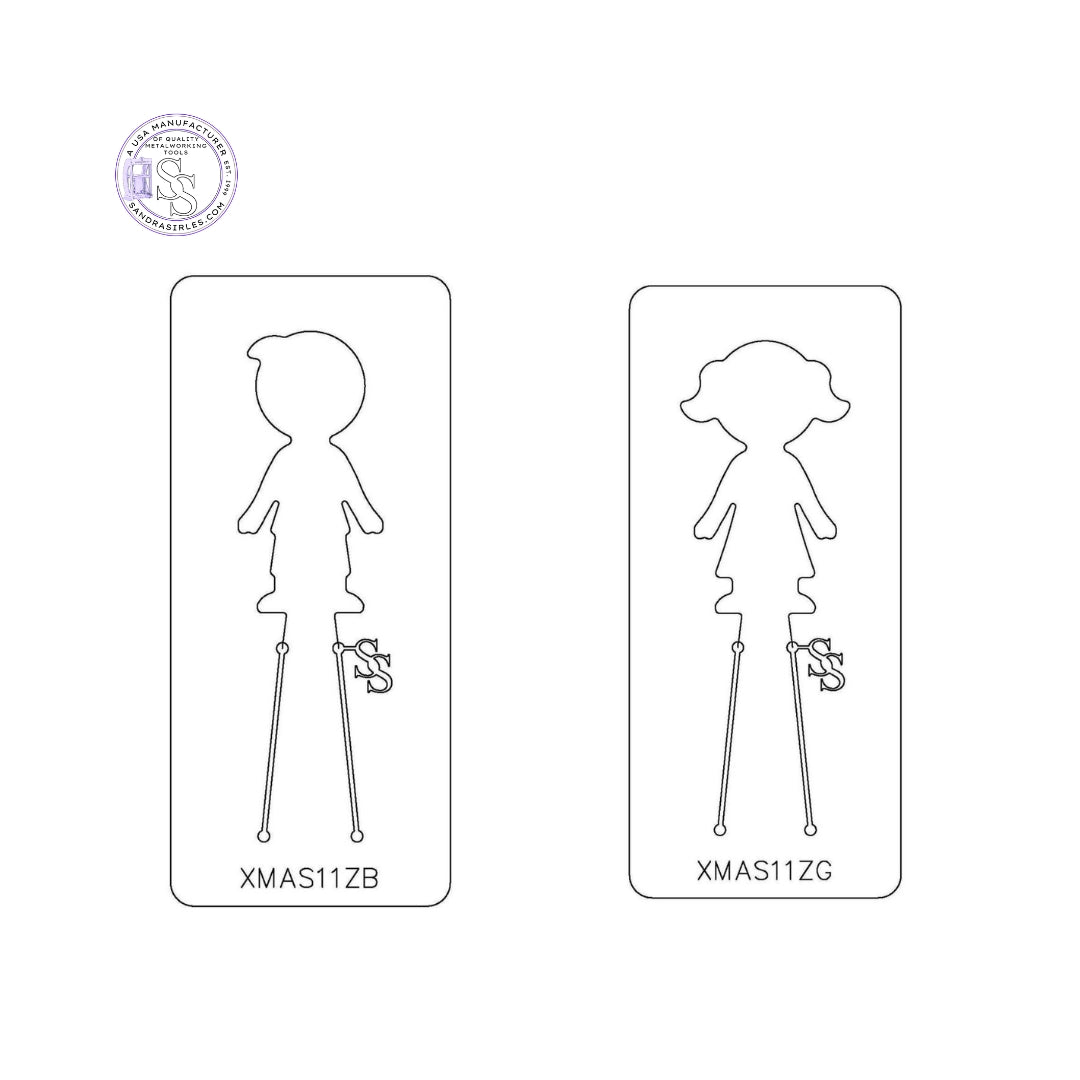 PANCAKE DIE XMAS11Z BOY OR GIRL ORNAMENT